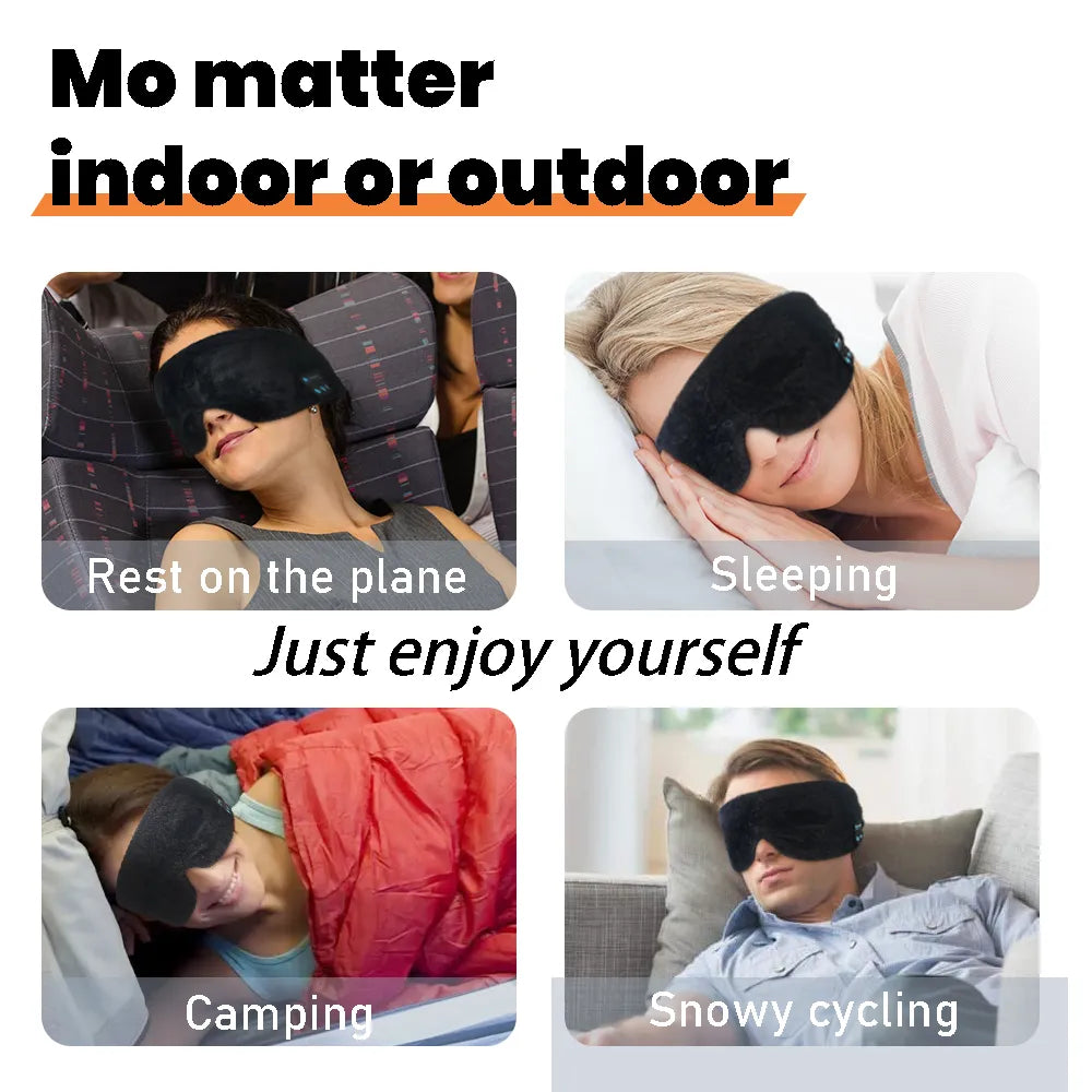 Unisex Sleeping Mask with Bluetooth Headphones, Wireless Cooling Eyemask