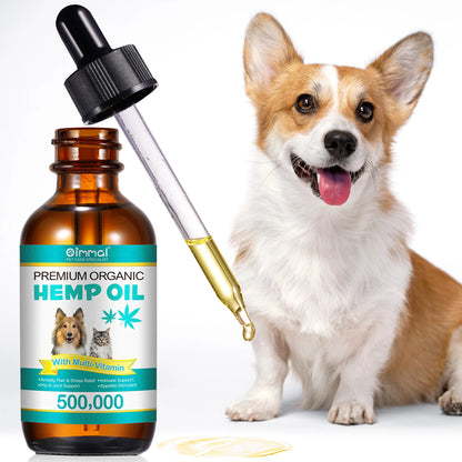 Hemp-Seed Oil with Multi-Vitamin for Dogs And Cats Hip and Joints Support Skin Health